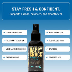 Derm Dude Happy Crack Refresh mint scent provides refreshing cooling during workouts.