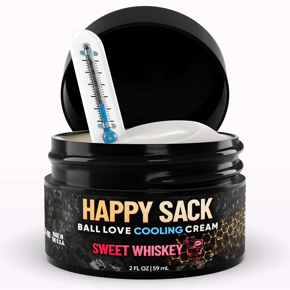 Derm Dude Happy Sack Ball Deodorant in compact 2oz packaging for on-the-go freshening.