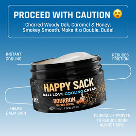 Derm Dude Happy Sack cream texture close-up showing quick absorption.