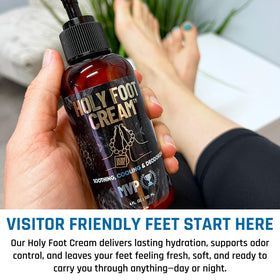 Derm Dude Holy Foot Cream arrowroot icon highlighting lightweight hydration.