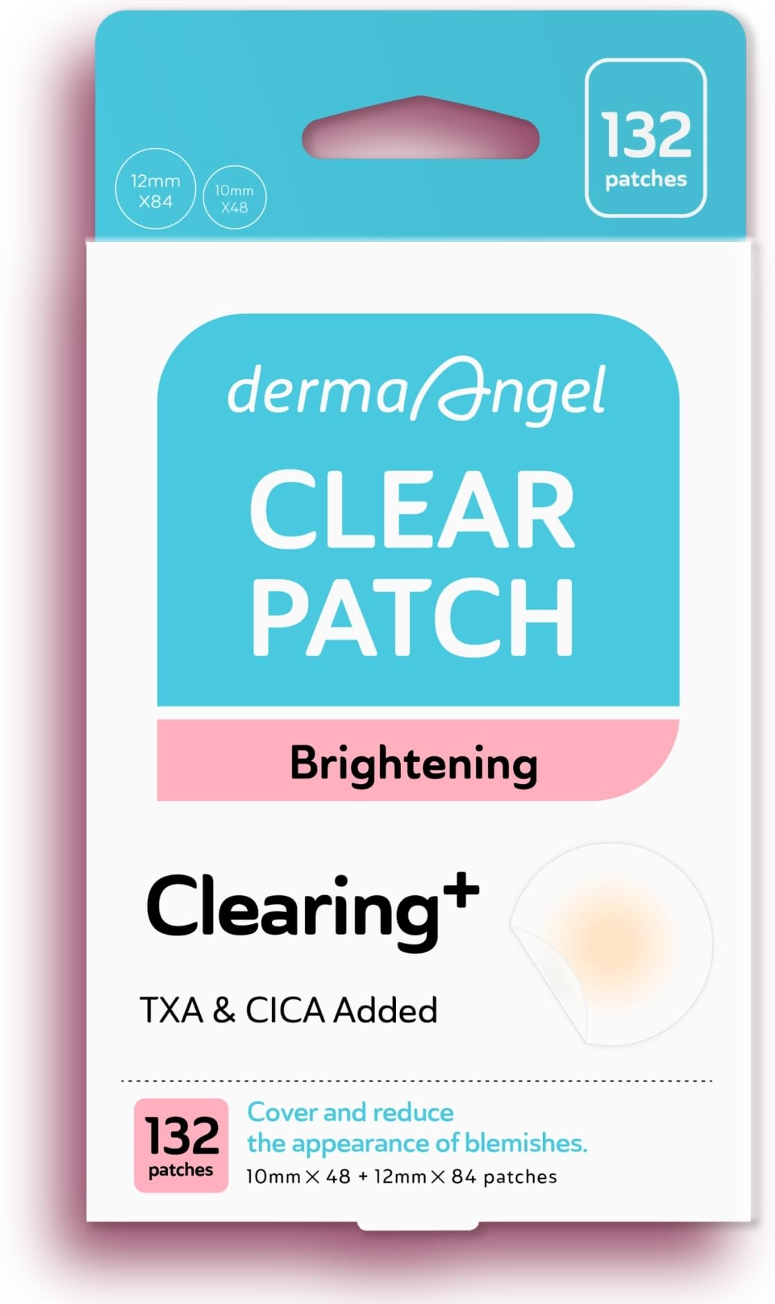 DERMA ANGEL patch on active acne absorbing fluid and protecting the area.