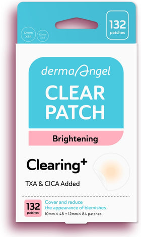 DERMA ANGEL patch on active acne absorbing fluid and protecting the area.