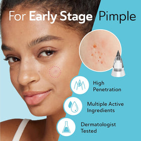 DERMA ANGEL microdart patch on skin nearly invisible for daytime use