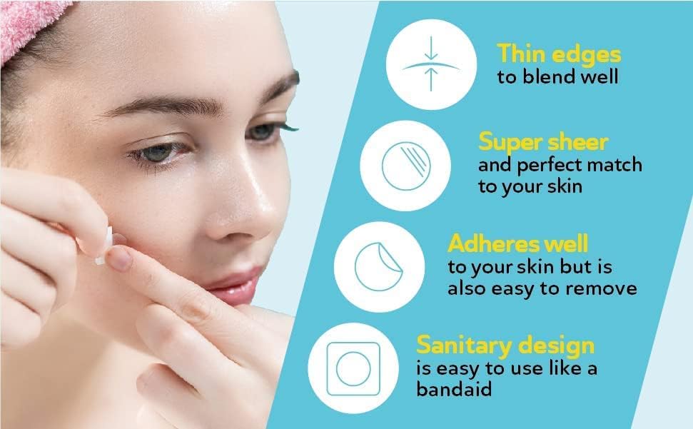 DERMA ANGEL patch providing discreet care for redness and blemishes.