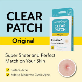 DERMA ANGEL 0.01 cm edge patch sits nearly invisible.