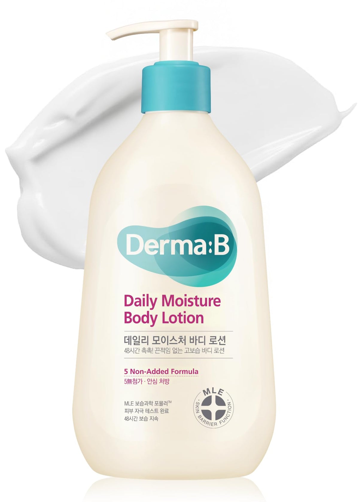 Derma B Daily Moisture bottle showing long lasting hydration for dry skin