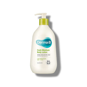 Derma B Fresh Moisture Body Lotion bottle demonstrates long-lasting hydration for very dry skin.