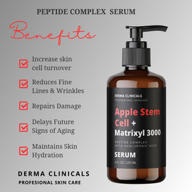 DERMA CLINICALS Matrixyl 3000 peptide serum top view shows wrinkle-smoothing potential
