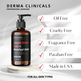DERMA CLINICALS skin-firming serum texture close-up highlights smooth, non-greasy finish