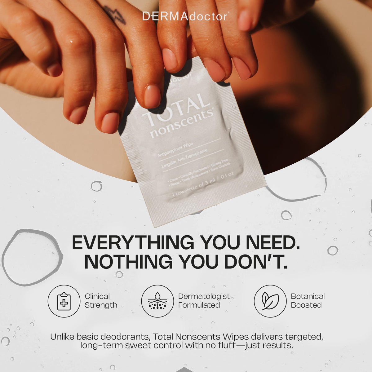 Individually wrapped packaging keeps wipes fresh between uses.