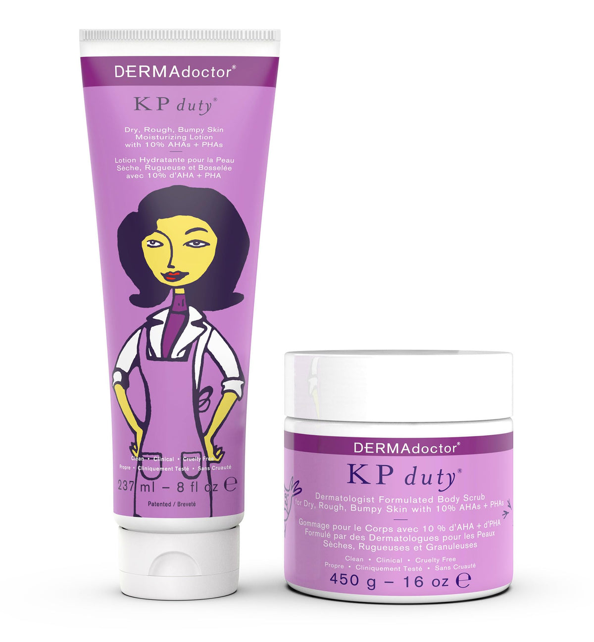 DERMAdoctor KP Bump Eraser scrub bottle ready for exfoliating the body.