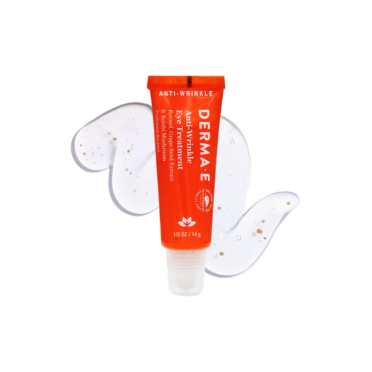 Derma E eco-friendly packaging emphasizes sustainable, recyclable design.