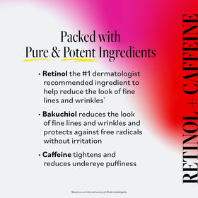 Derma E eye cream packaging and jar on a clean surface