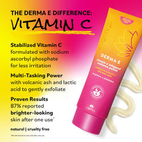 DERMA E exfoliator uses lactic acid to refine skin texture.
