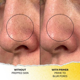 DERMA E primer applied under makeup for long wear