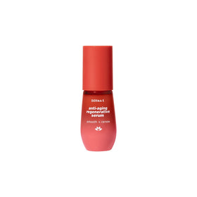 DERMA E face serum bottle closeup highlighting travel-friendly packaging for nightly routines