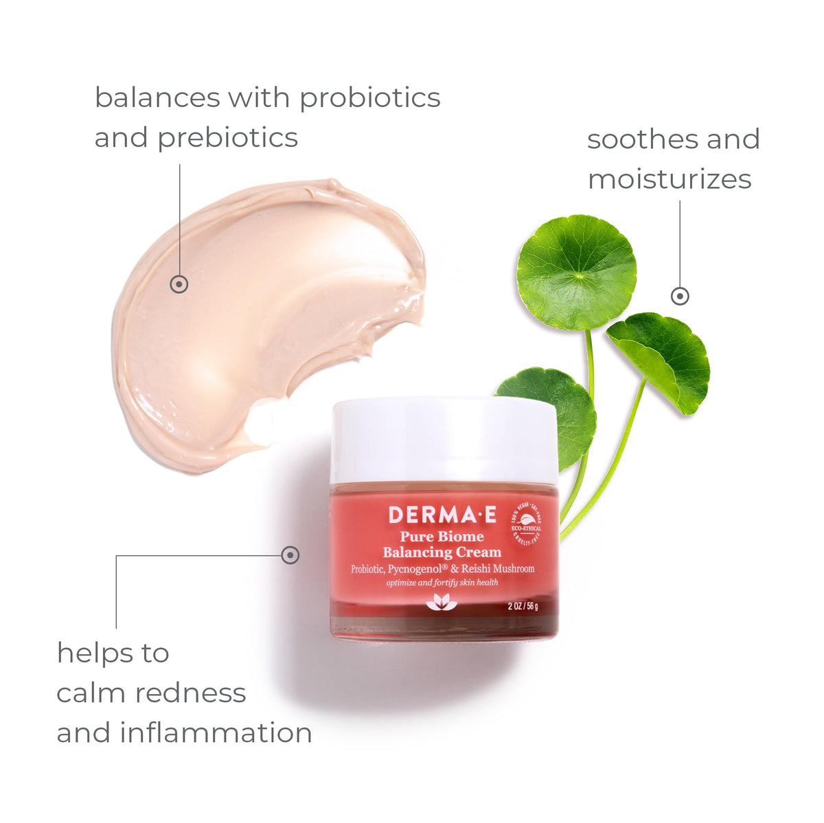 Cream texture close-up of Derma E Pure Biome Balancing Cream