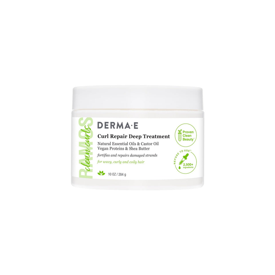 Derma E Ramos Curl Repair Deep Treatment jar for rich hydration and curl nourishment.