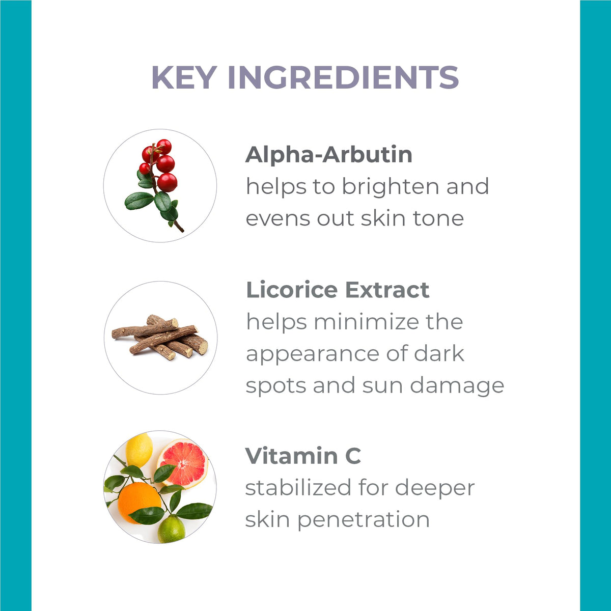Derma E label closeup highlights licorice and alpha-arbutin for brightening potential.