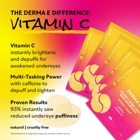 Derma E sodium hyaluronate eye patches deliver lasting hydration to under-eye areas.