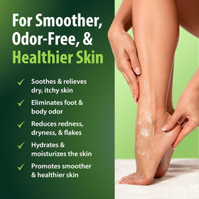 Derma-Nu Foot Lotion pump bottle ready for easy, even application.