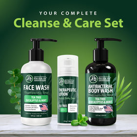 Derma-Nu Foot Care on a bathroom counter illustrating quick absorption and moisturizing.