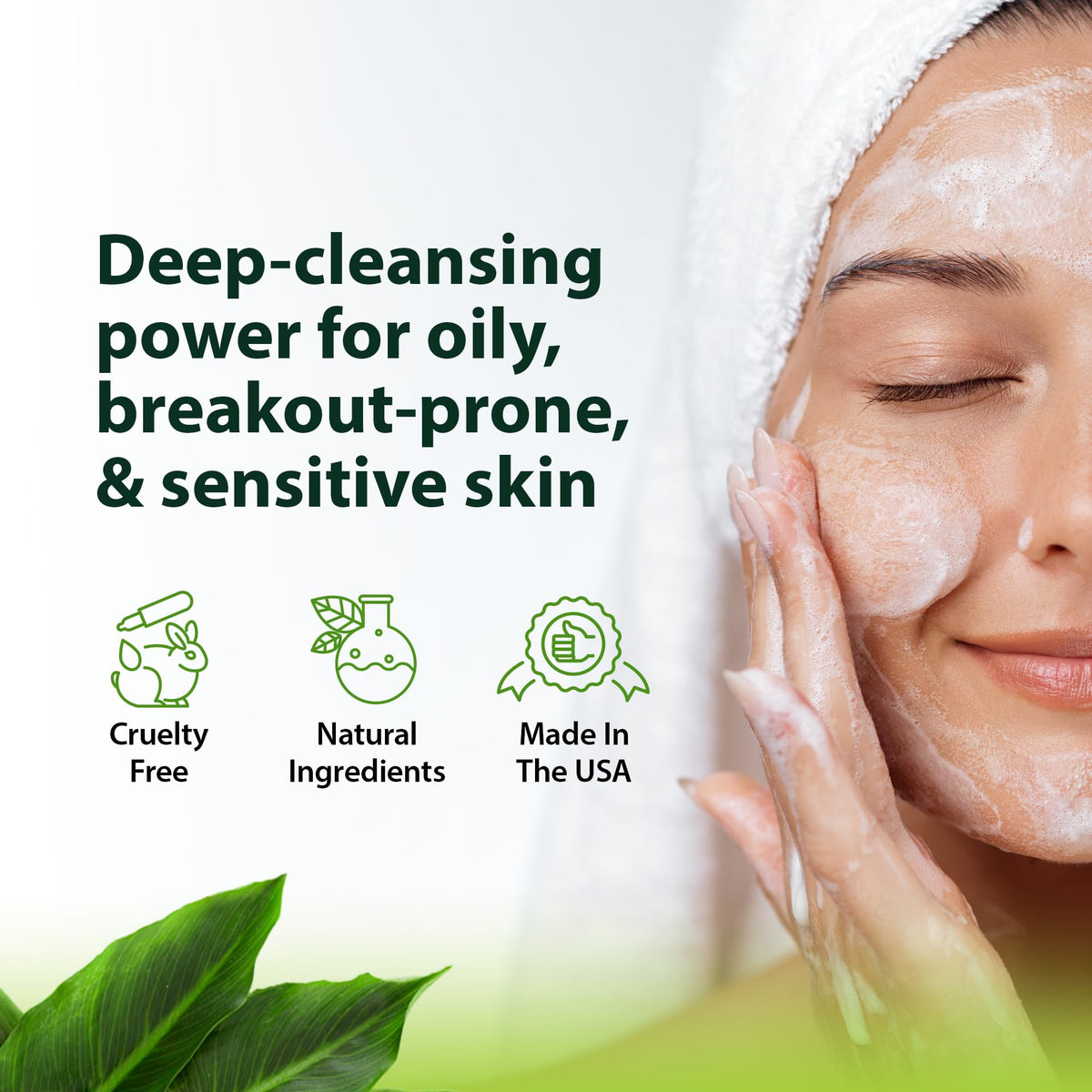Derma-Nu Gentle Face Wash lather demonstrates refreshing cleanliness without stripping moisture.