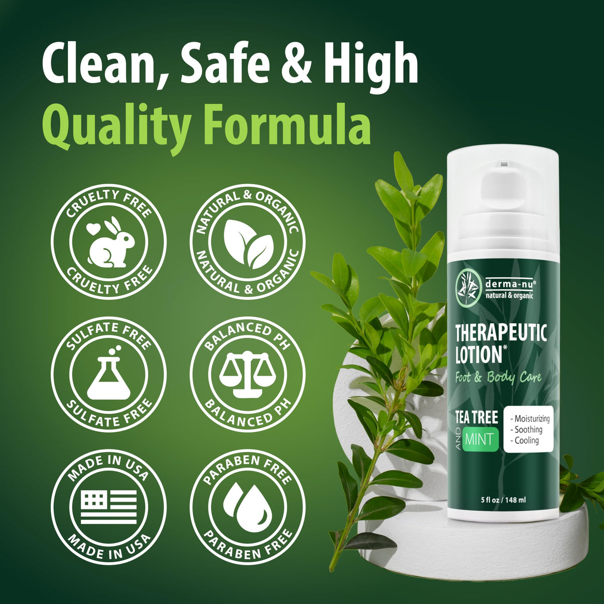 Derma-Nu packaging sleeve with USA-made label and clean ingredient list.