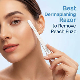 DermaTwist 10R dermaplane razor after-use skin result highlighting a soft finish.