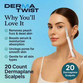 DermaTwist 10R dermaplane razor handle with ergonomic grip for precise, comfortable shaving.