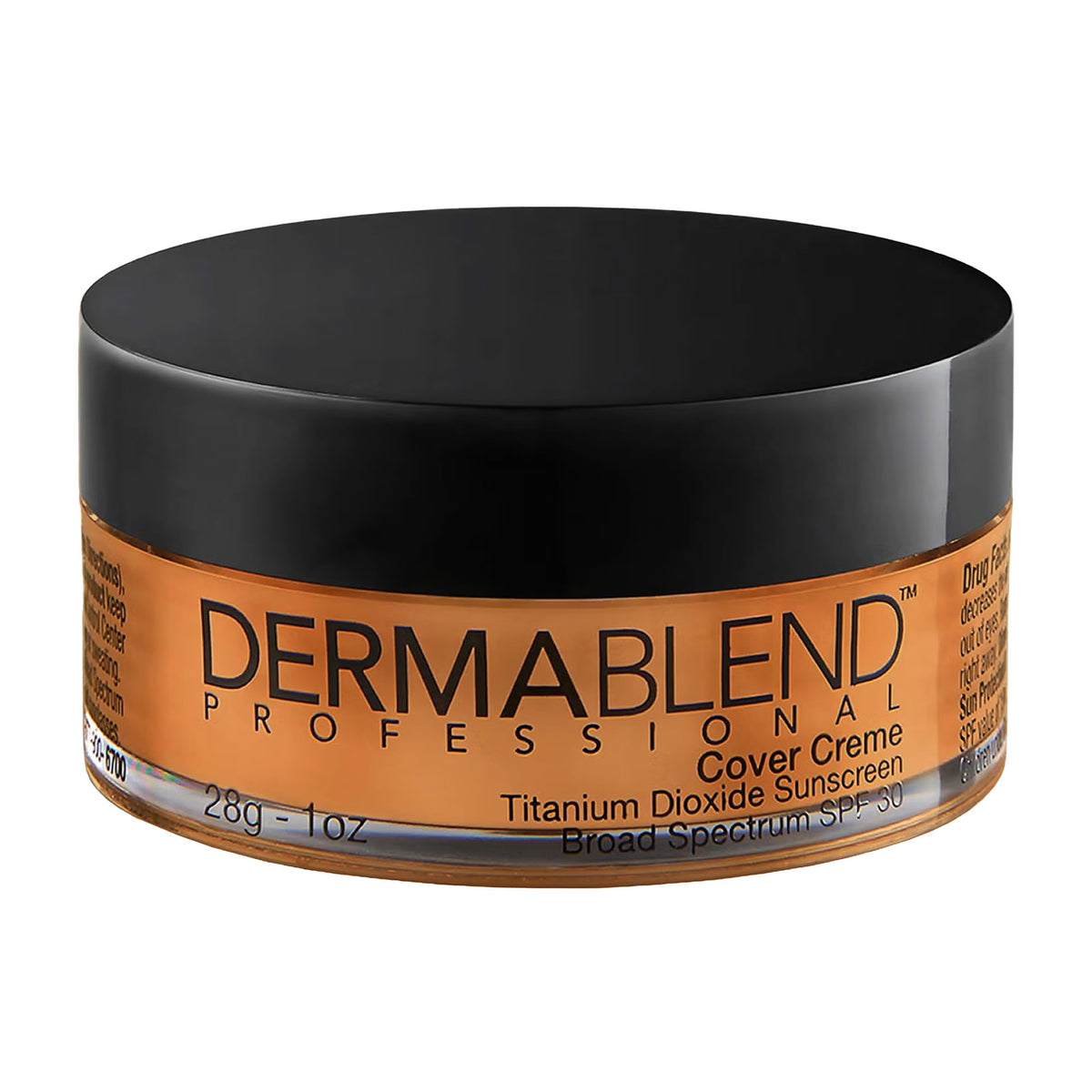 Dermablend Cover Creme bottle with SPF 30 ready for daily wear.