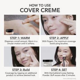 Dermablend Cover Creme natural finish look on skin for everyday wear.