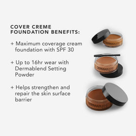 Face-on skin reveals even tone and delicate radiance after application.
