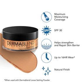Dermablend Cover Creme tawny beige swatch on arm for shade match and natural finish
