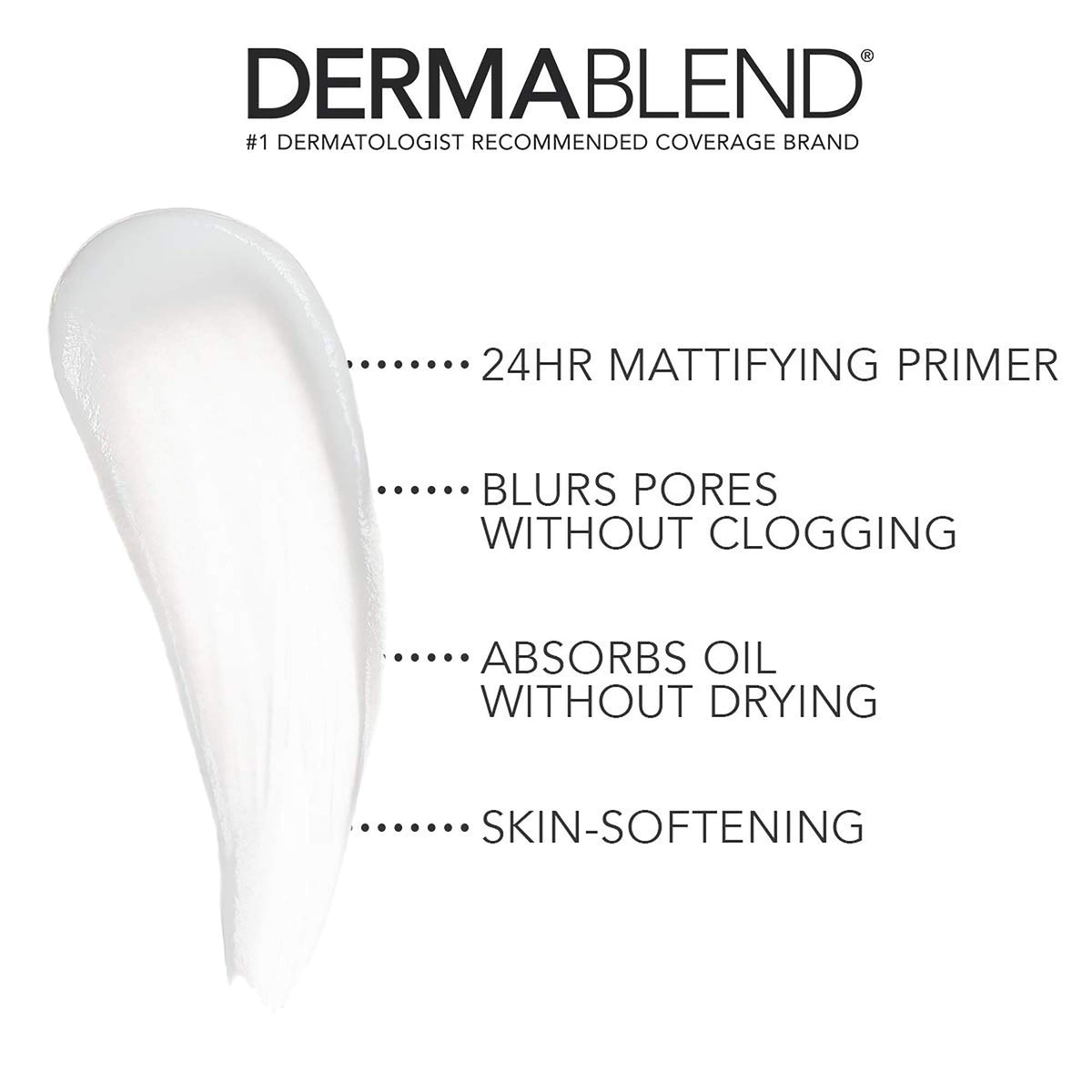 Dermablend Poresaver Matte Primer provides 24HR wear for long-lasting makeup.