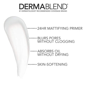 Dermablend Poresaver Matte Primer provides 24HR wear for long-lasting makeup.