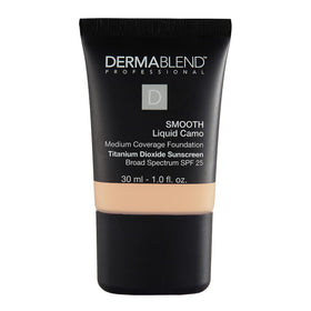 Dermablend Smooth Liquid Camo Foundation bottle front showing hydrating coverage for dry skin.