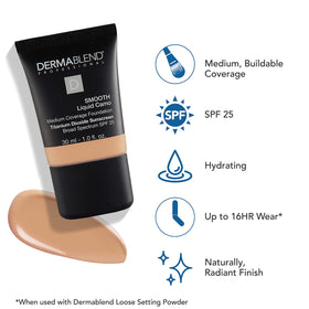 Dermablend Smooth Liquid Foundation shade swatch Camel on skin for color match.