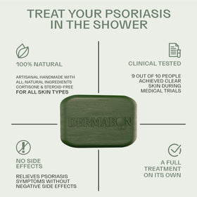 Dermabon soap bar lather close-up showcasing hydration and gentle cleansing.