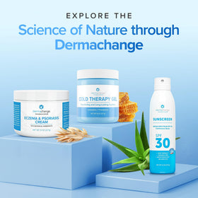 DermaChange bottle with eco-friendly branding signaling USA-made and responsibly sourced formula