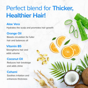 DermaChange conditioner bottle illustrating nourishing benefits for thicker hair