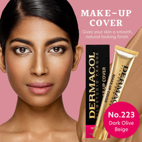 Dermacol swatches reveal the 17-shade range for even skin tone.
