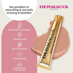 Dermacol waterproof foundation maintaining finish through a long-wear scenario