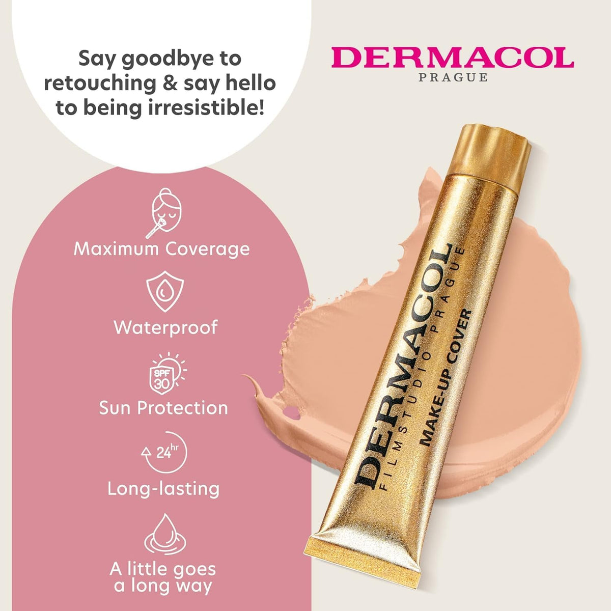 Dermacol waterproof long-wear foundation application on face
