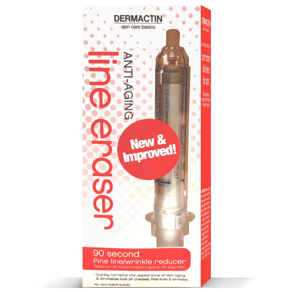 Dermactin 90 Second Fine Line Reducer bottle with precision applicator for controlled application