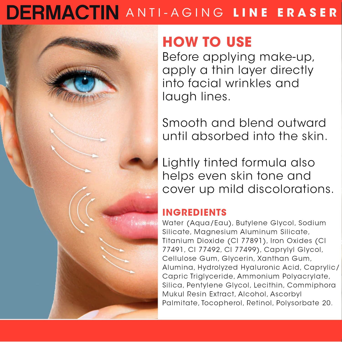 Dermactin 90 Second Fine Line Reducer close-up showing texture blurring