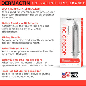 Dermactin 90 Second Fine Line Reducer applied near crow’s feet area for reduced visibility