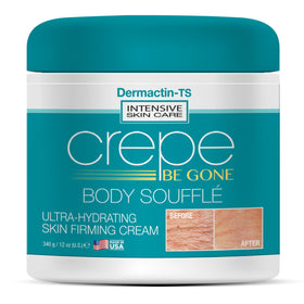 Dermactin Crepe Be Gone jar 12oz demonstrates rich hydration for smoother skin