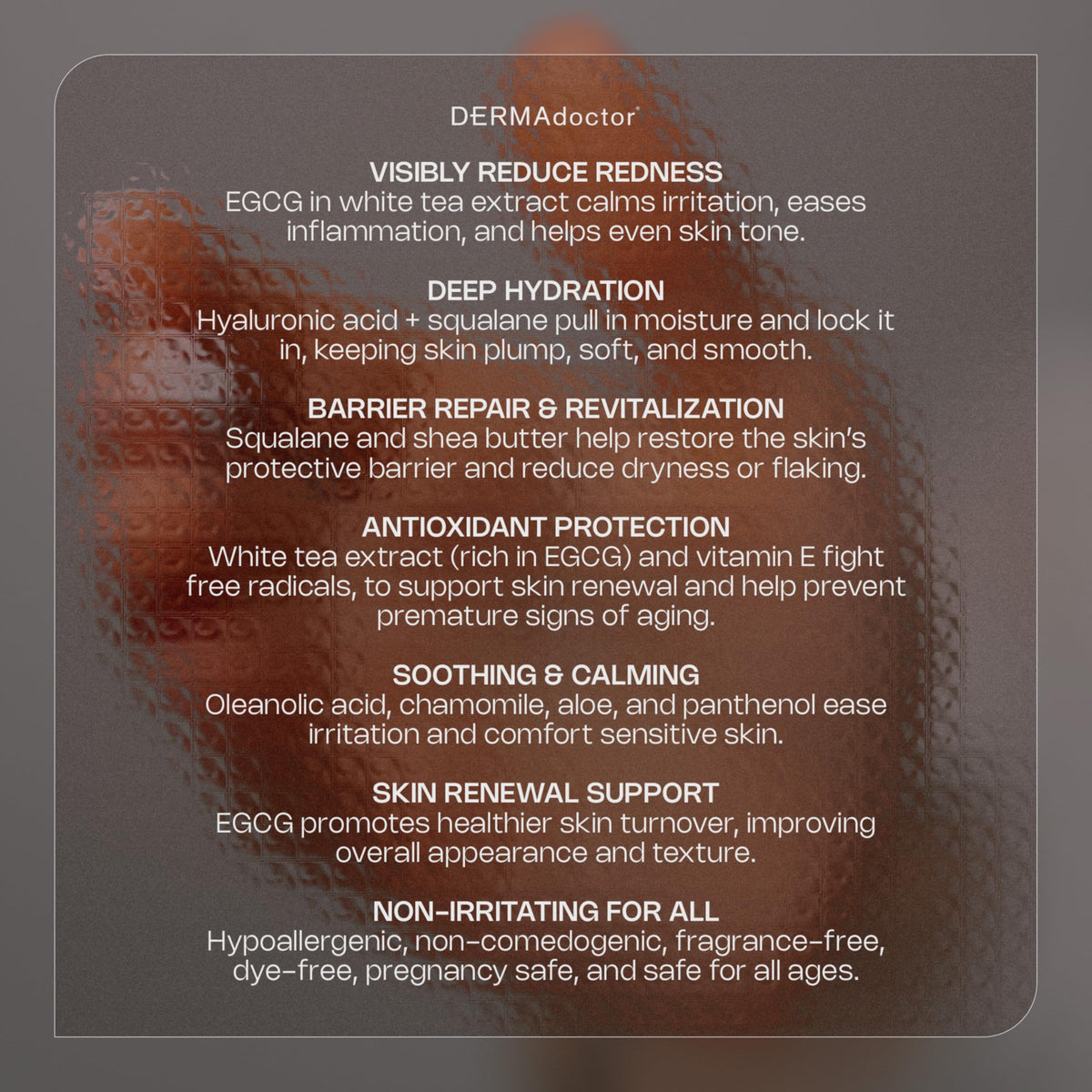 DERMActor Hyaluronic Acid Moisturizer application on hand illustrates quick, comforting absorption.