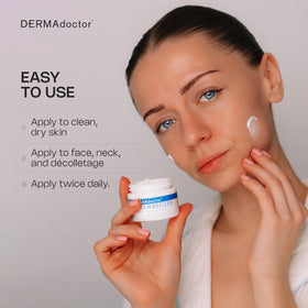 DERMAdoctor Hyaluronic Acid Moisturizer highlights oleano lic acid and squalane for barrier support.